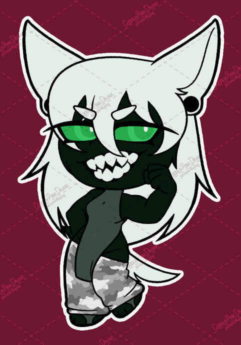 | Fluffy pen, black lineart, flat color, transparent/flat background |
